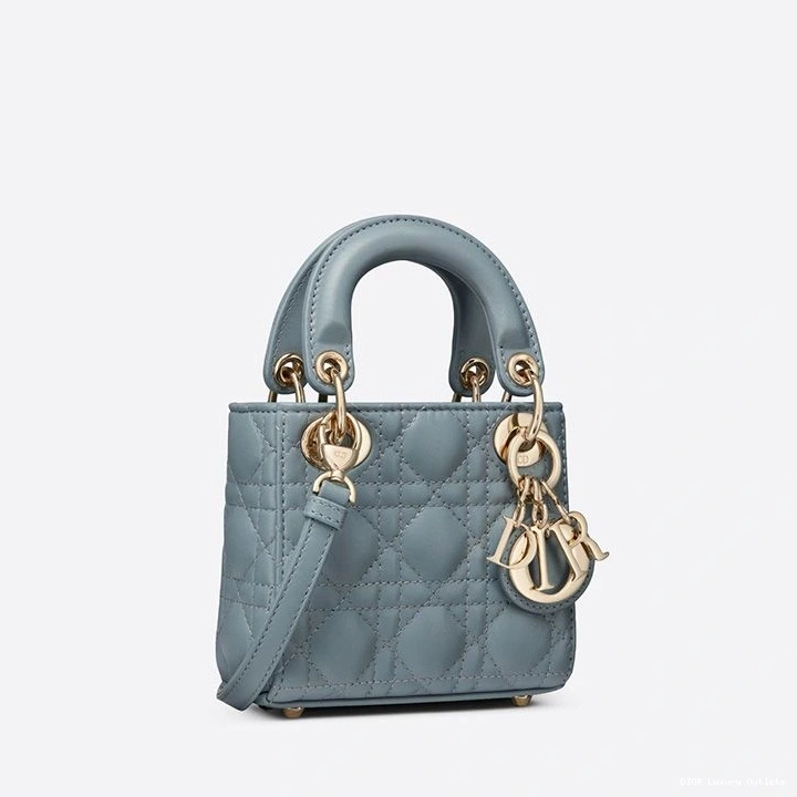 Cheap Lambskin Cannage Lady Dior Bag Sky Micro Blue 0811 Luxury